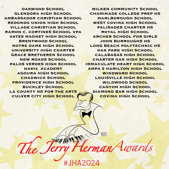 Jerry Herman Award Nominees have been announced!! Congratulations to all that are nominated! Check out the full list of nominees at JerryHermanAwards.com and stay tuned for when tickets go on sale! #JerryHermanAwards #JimmyAwards #Nominees #HighSchoolTheatre