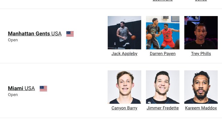 Okay, seeing my 3x3 team listed next to the US Olympic team and one of my fav ex-NBA players is the coolest thing I've ever seen. This tournament is gonna be so fun.