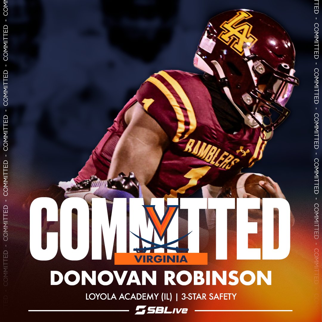 ACC teams will have to worry about a defensive threat lurking in @UVAFootball's secondary in @DonovanRob11. The 3⭐️ made his pledge to the Cavaliers 😮⚔️🏈 highschool.athlonsports.com/illinois/2024/…