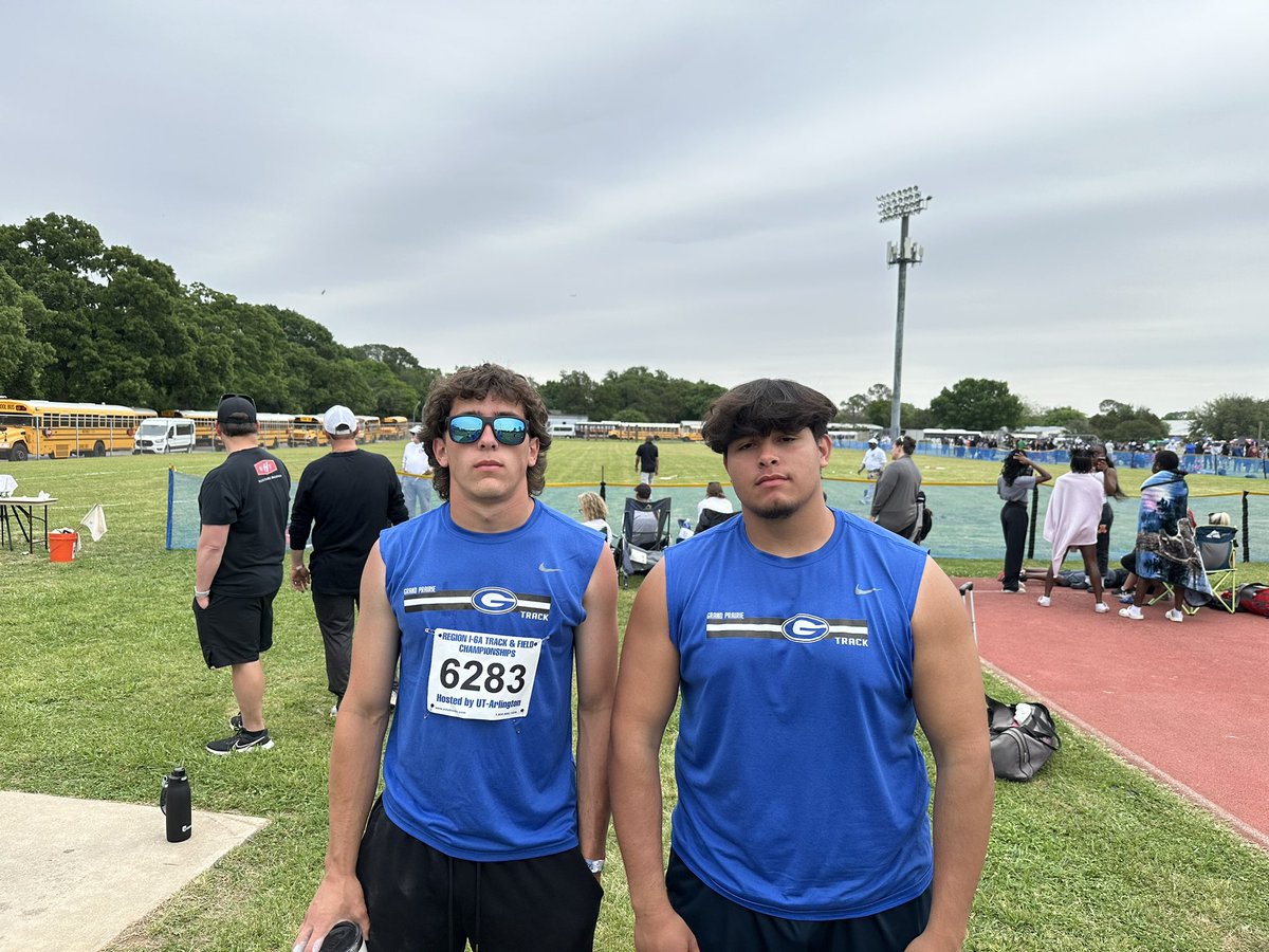 Future is bright! Cody 4th place finish in 6A Regional 1 and Roman just barely missing finals. Both juniors ! Can’t wait to see what they do in summer track! #throws