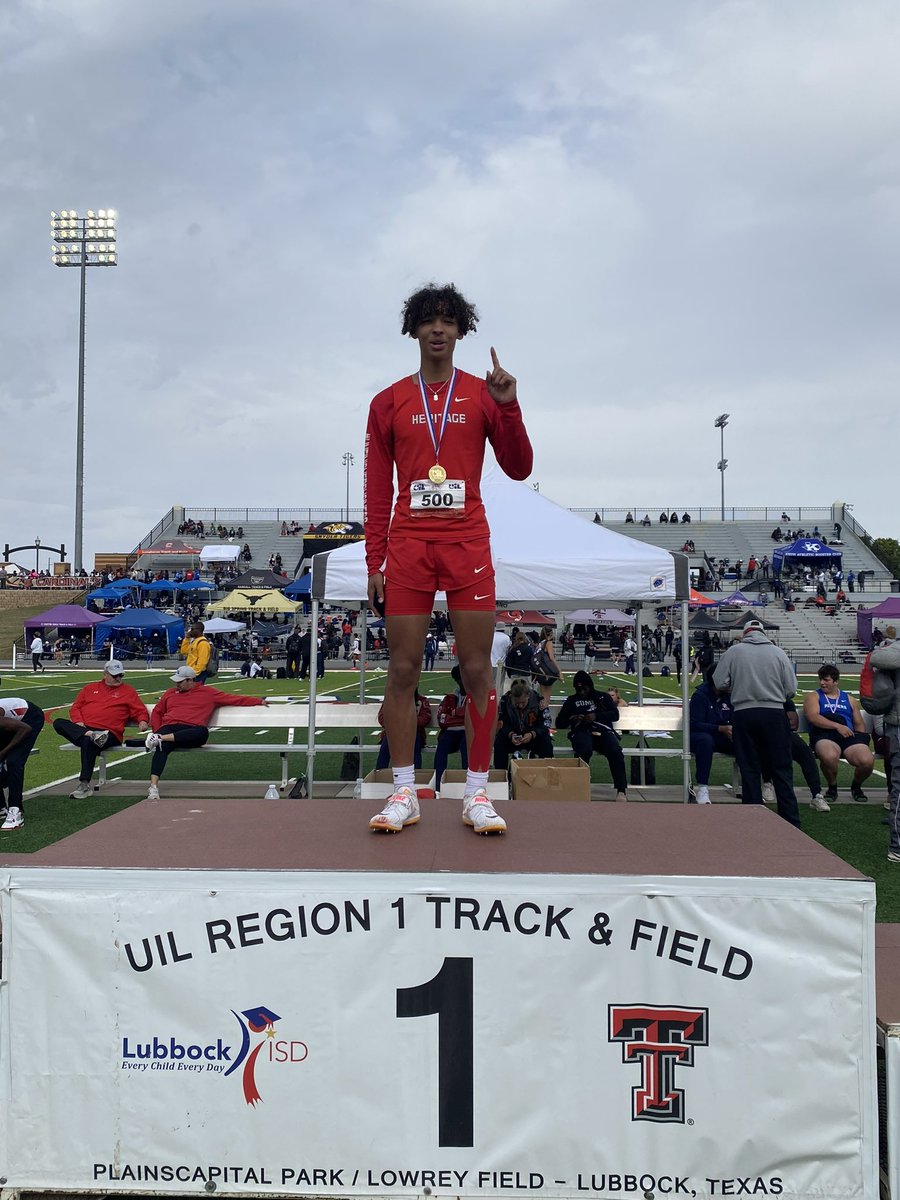 <a href="/JulianMcC_/">Julian McCullough</a> is the 5A Region 1 CHAMPION in high jump with a jump of 7’ 0”! He’s headed to Austin!! 🥇 #DASH #JagSpeed #MISDProud #GD2BAJ <a href="/MidloHeritage/">Heritage HS</a> <a href="/MISD_Athletics/">Midlothian ISD Athletics</a>