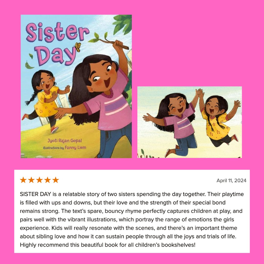 It's a 5 star review - thank you so much @kelseyegross! Today is the last day for that @BNBuzz 25% off pre-order sale. Stock up on all the PBs you've been wanting , not just this one 😁 Link in bio #sisters #pb @MacKidsBooks @wenfancyart