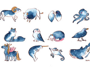 「Original paintings, there are 7 of them 」|Kness 🐬のイラスト