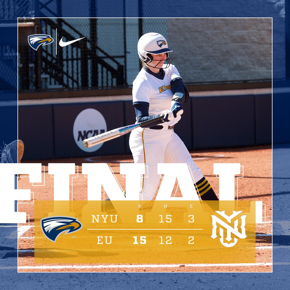 𝐀 𝐟𝐮𝐧 𝐝𝐚𝐲 𝐚𝐭 𝐰𝐨𝐫𝐤 🤩 Game 1: Emory 9, NYU 6 Nellis: 2-4, 2 R, 3 RBI Zerr: 2-4, R, 3 RBI Bach: W, 5 IP, 3 ER, 5 Ks (Career high) Game 2: Emory 15, NYU 8 Nellis: 3-4, 4 RBI, 2 SB Zerr: 2-3, 3 RBI, HR Hoyle: 2-4, 2 RBI, 2B #FlyHigher