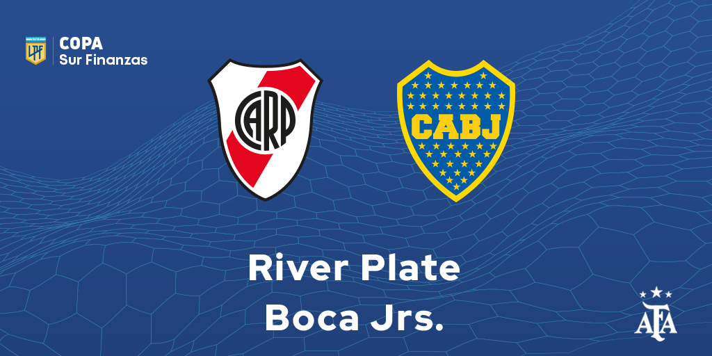 🏆 #CopaSurFinanzas 🗓 Cuartos de final ⚽ @RiverPlate - @BocaJrsOficial ⏱ 15.30 🧑‍⚖️Yael Falcón Pérez 📝 shorturl.at/fpT46