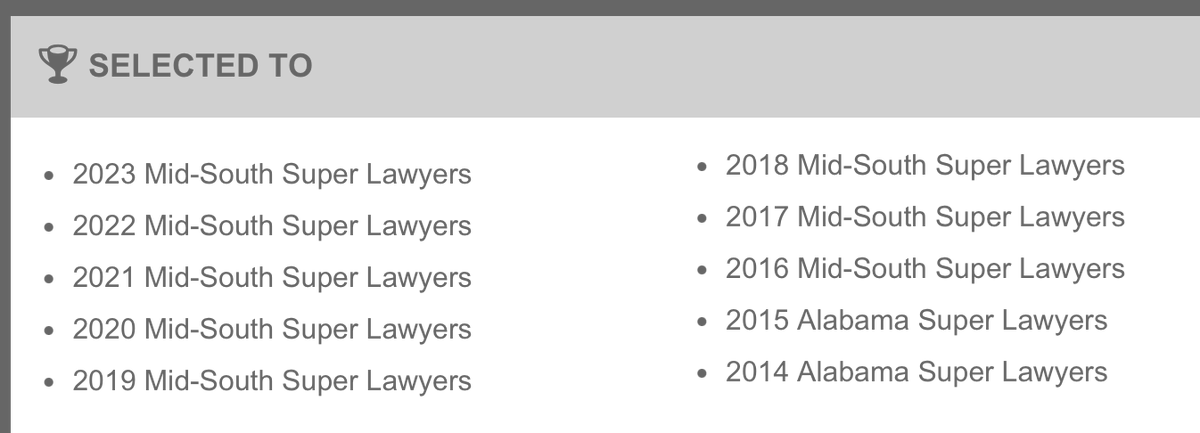 TWCary's tweet photo. @APILLaw Only four percent of Alabama attorneys are selected as @superlawyers! https://t.co/7iuYeDrIPL