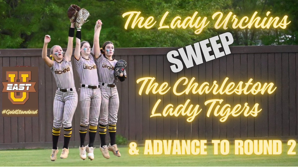 EastUnionAC's tweet photo. It’s on to round two of the playoffs for the Lady Urchins after defeating the Lady Tigers of Charleston 12-0 twice in this afternoon’s doubleheader. Check back here for details on round two. #LadyUrchinSoftball #Postseason #OnToRound2 #GoldStandard https://t.co/rxHoRbAAcw