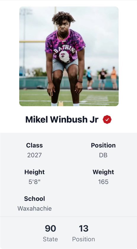 Thank you @PrepRedzoneTX for ranking me in the top 100 and #13 at DB in Texas. #jobsnotfinished 🏁🏁 @Marchen44 ————— @NDNFootball @CoachDT_TFB @CoachJRWilliams @FlightSkillz @Tolleson20 @Coast2Coasttc @ScottRapp17 @Prep1USA @AlPopsFootball @TXTopTalent @Jason_Howell @SWiltfong_