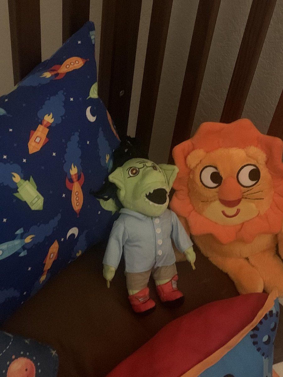 @Nekrogoblikon I got one or the stuffed goblins at the merch booth. My son has named him “Goodnight Goblin” and he keeps him in his bed as his sleep time friend