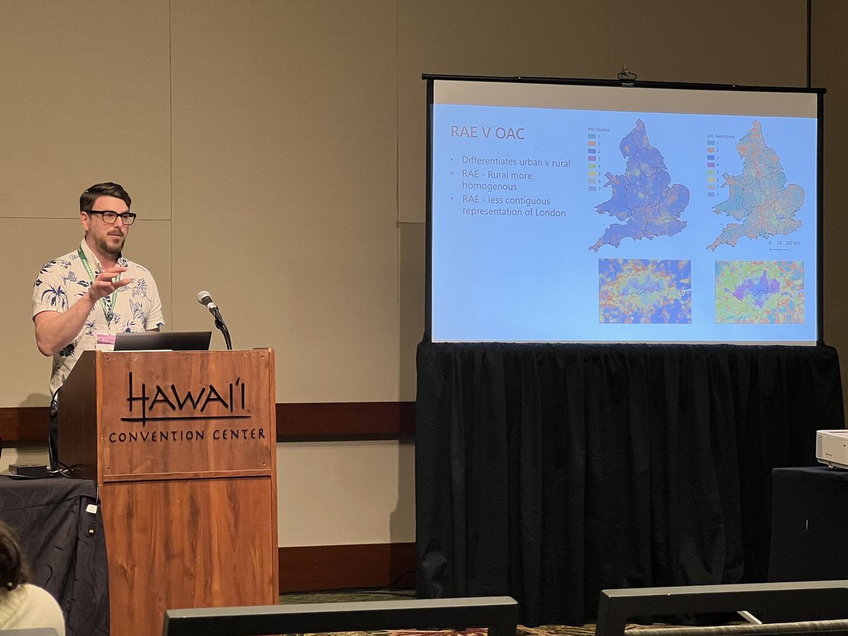 Enjoyed giving my paper with @seth_sp on improving geodemographic classification variable selection and inputs @theAAG 🌺🌺 more on this topic soon!