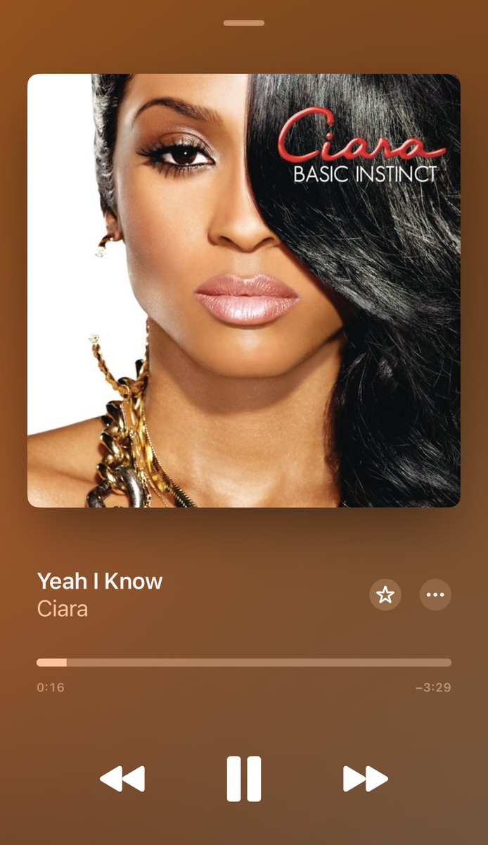 Yeah I Know- Ciara 💃🏽🎶. @ciara music.apple.com/us/album/yeah-…