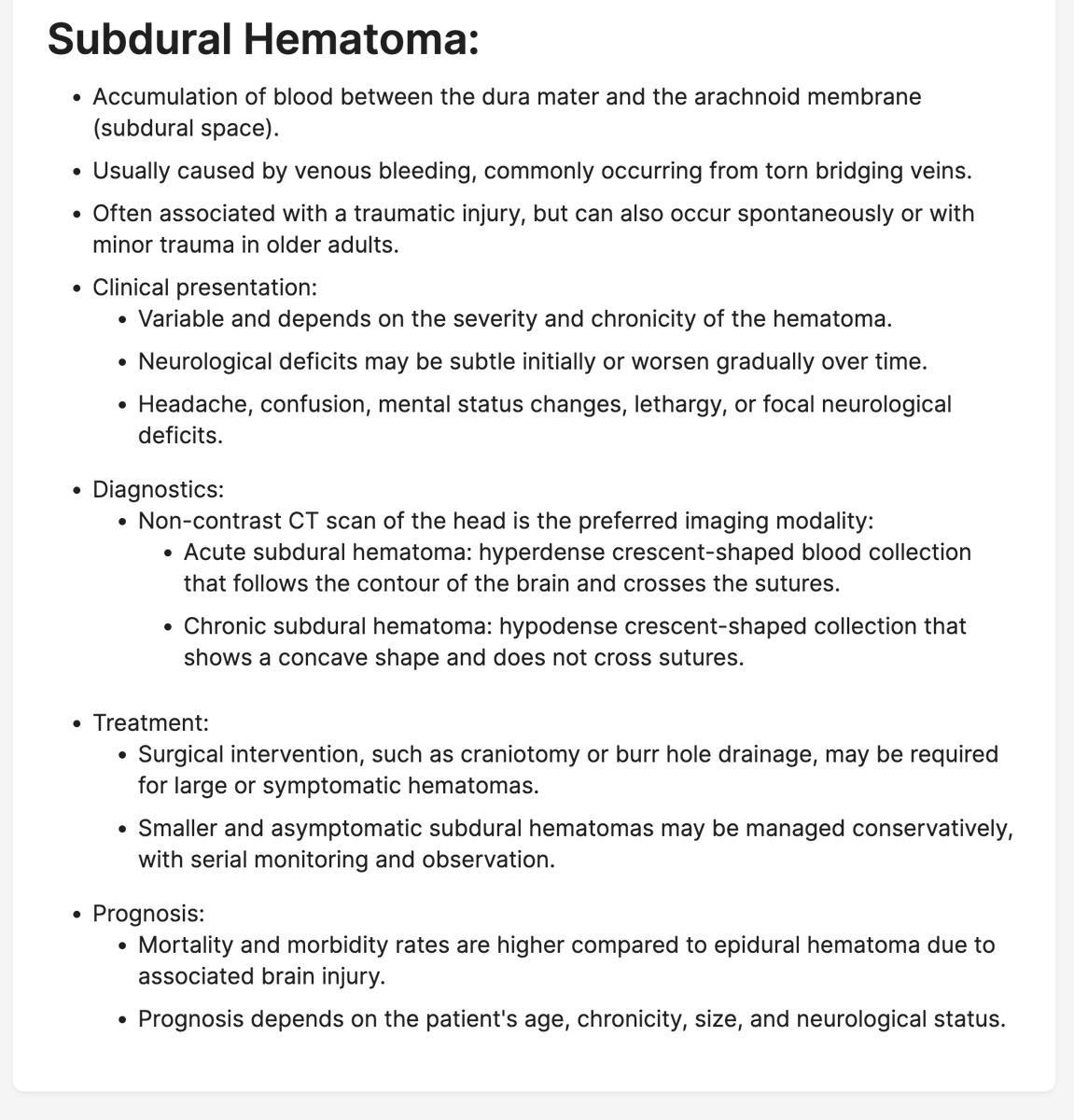 Epidural Hematoma versus Subdural Hematoma:

Learn more and generate your own summaries at
neuralconsult.com 🧠 🎯

#MedX #MedTwitter #FOAMed #MedEd #USMLE #step1 #Step2CK