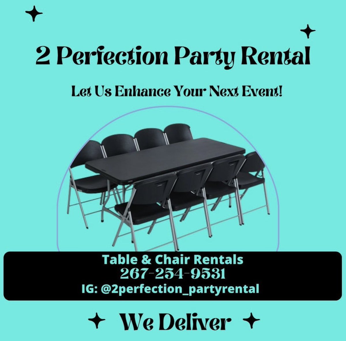 Rent our tables and chairs for your upcoming events #prom #promsendoff #graduation #graduationparty #partyrental #tableandchairs #table #chair #tablerentals #chairrentals #events #popupshop #birthdayparty #genderreveal #babyshower #corporateevents #bookwithme #philly