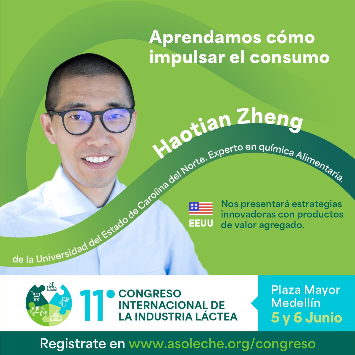 Descubre junto a Haotian Zheng cómo revolucionar el mercado alimentario. ¡No te pierdas su visión innovadora sobre el impulso del consumo! Una oportunidad única de aprender y crecer. ¡Inscríbete ahora! registro.aplicacionesincontacto.com/#/formview/656… #CongresoAsoleche #Ganaderos #IndustriaLáctea