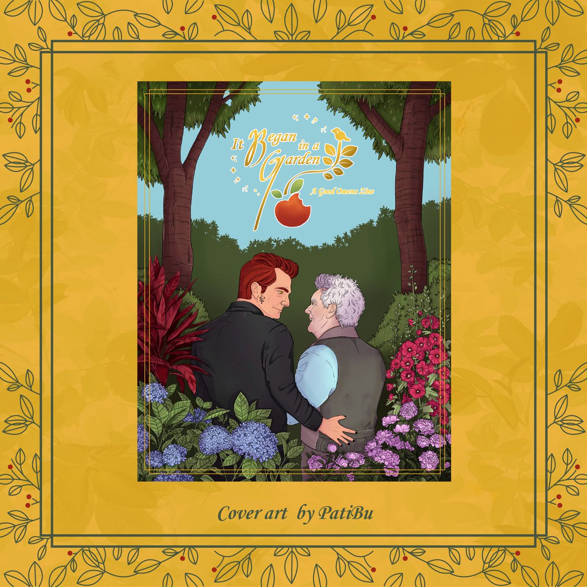 ibiagzine's tweet photo. It Began In A Garden zine features over 60 pages of new Good Omens fanart and stories brought to you by 40 fans and featuring a beautiful cover by @patibu_art.

Here's your sneak peek, Good Omens fans! 

Pre-order now at:
https://t.co/jFq9dUnakk https://t.co/Bnds4RgtbE