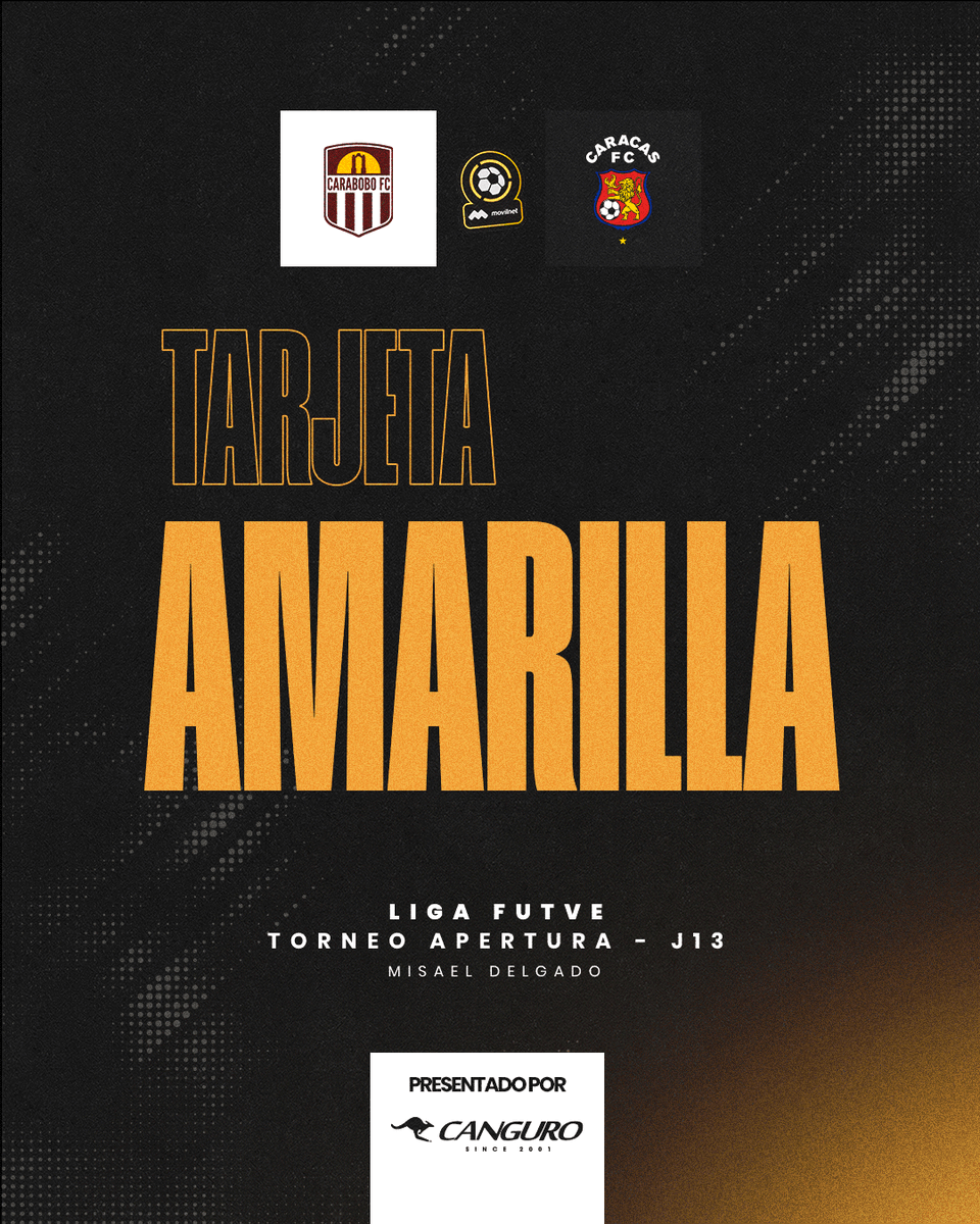 #LigaFUTVEMovilnet | TA | J13 | @Carabobo_FC 0-0 @Caracas_FC | 33' | Tarjeta amarilla para Renné Rivas (CFC) 📻 bit.ly/3UpJvzy 📺 bit.ly/47gk1bC #SomosCaracas #DaleRo