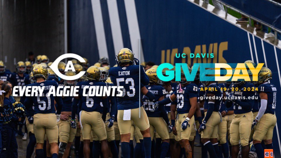 UC DAVIS GIVE DAY IS LIVE ❗️❗️❗️

Donate to @UCDfootball and all of @ucdavisaggies programs today.

#UCDavisGiveDay #EveryAggieCounts #GoAgs

giveday.ucdavis.edu/giving-day/856…