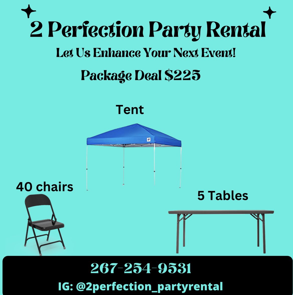 Rent our tents, tables and chairs for your next event  #partyrental #tents #tables  #chairs  #tablesandchairs #pom  #promsendoff #cottoncandy #popcorn #moonbounce #entertainment #events  #birthdayparty #cookout #familyreunion #bookwithme #philly #nj #de