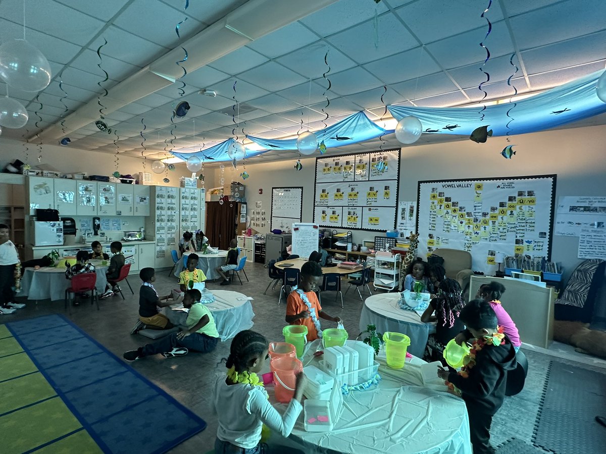 KSteadyinSecond's tweet photo. Life was the bubbles in 1st grade this week! We had our 2nd themed fluency day and practiced our reading “under the sea!” Check out students’ reactions as they walked in! #FluencyDay https://t.co/qc9mCMgc7Q
