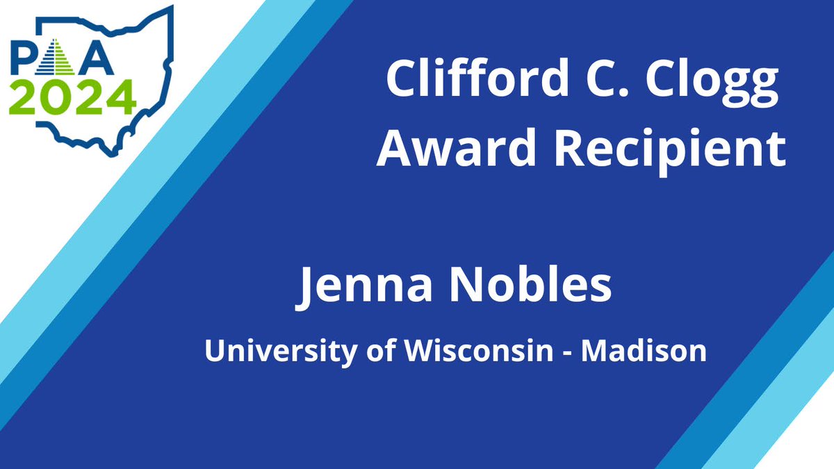 The #PAA2024 Clifford C. Clogg Award for Mid-Career Achievement goes to @je_nobles - Congratulations, Jenna!