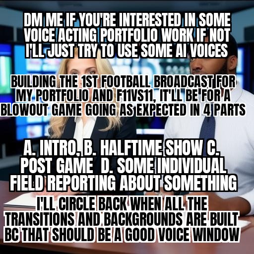 WallyOwi30's tweet image. 🏈🏟️
...
#anchors #voiceacting #unity3dgamedevelopers