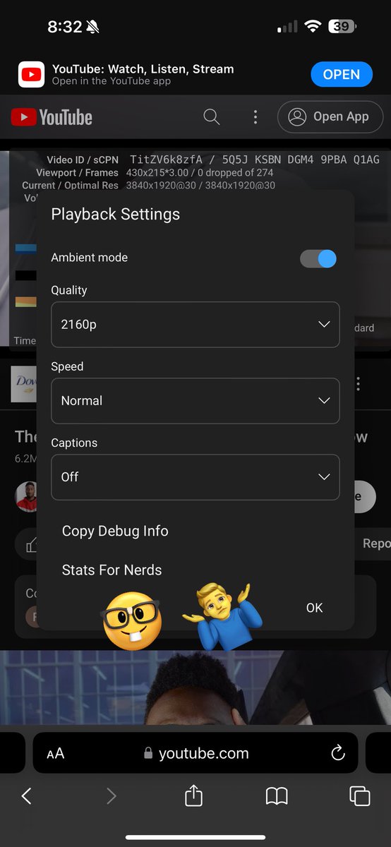 timmyrayder's tweet photo. YouTube UX copywriters cooking? “Stats For Nerds” 🤓 https://t.co/OpHPgtxlJ2