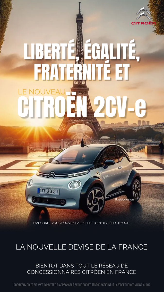 New Citroën 2CV-e Ad poster