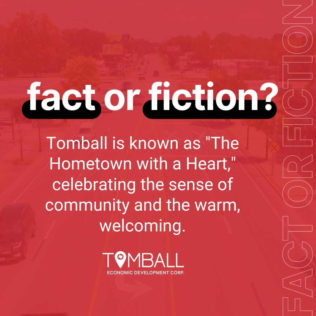 If you said true, you're correct! ✅ If you're looking to visit, move, grow your business, or start your business, you'll find a welcoming community ready to support your journey. #VisitTomball #hometownwithaheart