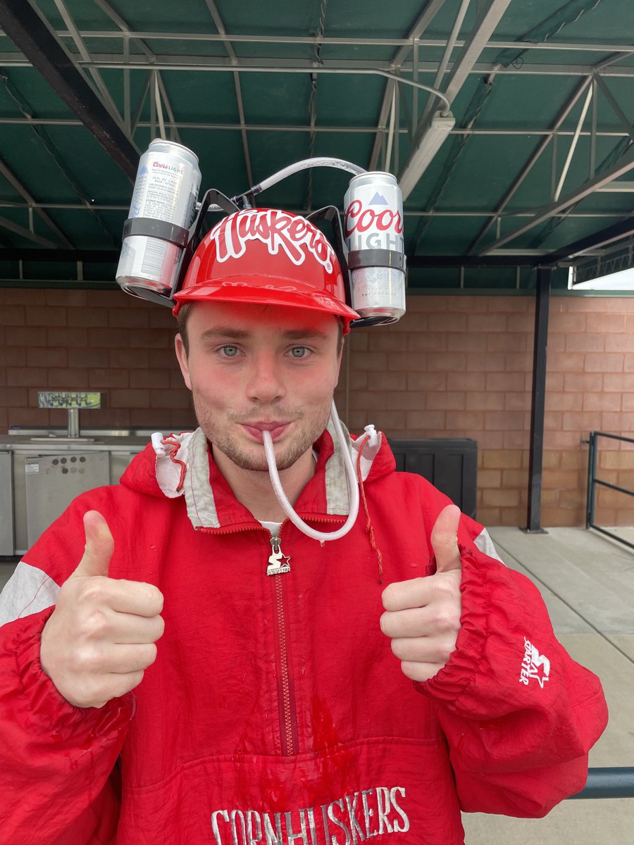 This is Michael. He likes beer. And the Huskers. Michael is happy.