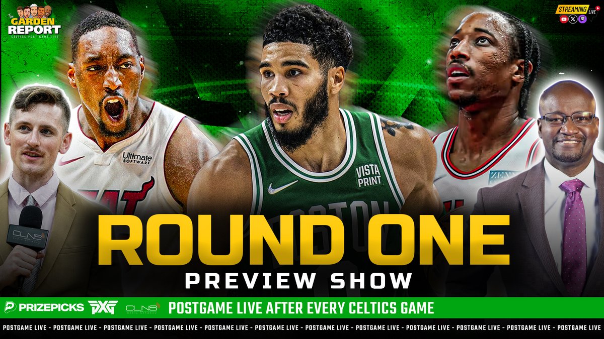 🚨GARDEN REPORT ROUND 1 PREVIEW SHOW! @RealBobManning & @ASherrodblakely go LIVE after #Heat-#Bulls to preview the #Celtics Round 1 Matchup! Watch & SUBSCRIBE⬇️ 📺: youtube.com/live/hei2ZoTMG… @PrizePicks Use Code CLNS