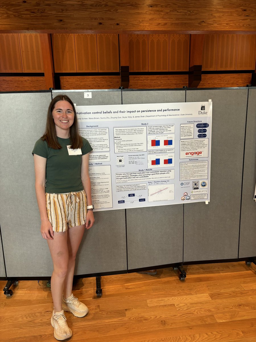 SkylerWyly's tweet photo. Four (incredible) undergraduate researchers in my lab presented our work on motivation control beliefs at the @duke_urs Undergraduate Research Symposium this week! https://t.co/33U5sZUQs2