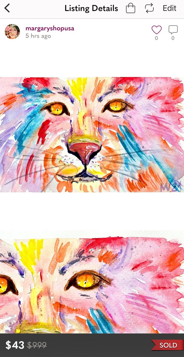 MargaryArtist's tweet photo. https://t.co/aVgcZDz3l9 

#lion #watercolor #art #smallart #painting #margaryshopusa https://t.co/RtnFwjbE46