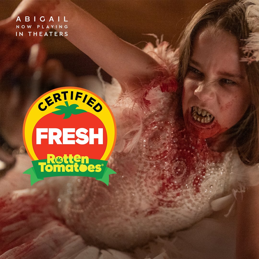 Abigail loves fresh blood. #AbigailTheMovie is now Certified Fresh on Rotten Tomatoes, see the film only in theaters now.