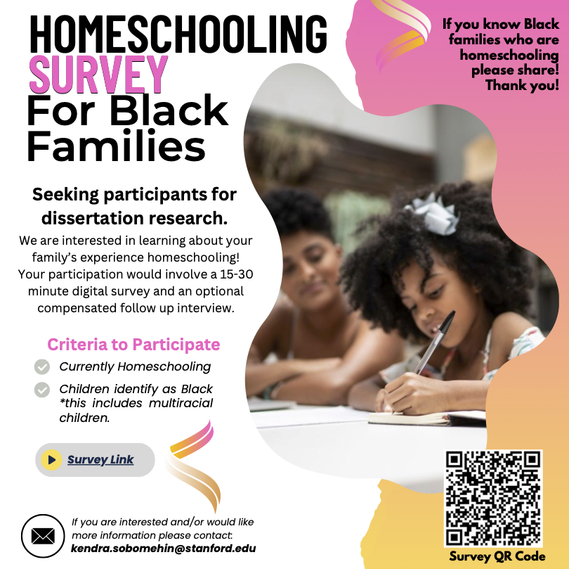 If you are aware of African-American families who are homeschooling their children, please share this important study with them: 

scienceinthecity.stanford.edu/research/homes…