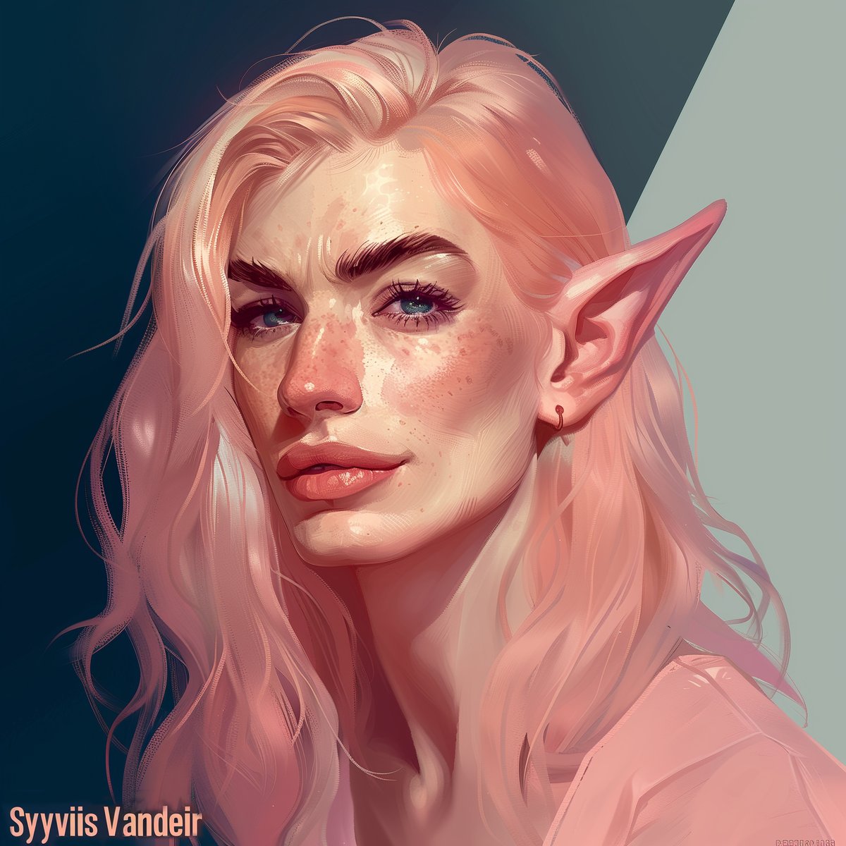 MontyJWalker's tweet photo. Syviis Vandeir - Refined
Another update to my character.
#Swift #Sultry #lovely #Jovial #Bardic #Mage #Elf #Elves #dnd #dungeonsanddragons #Ai #Art #portrait #artbreeder #fantasy #myoc #FirstOC #characters https://t.co/LgGEltKl0g