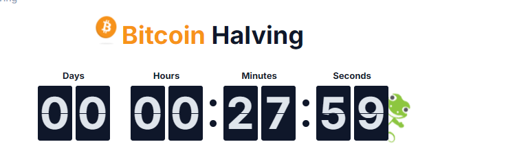 Yarım saatten az kaldı #halving içi. Umarım tüm kripto yatırımcılarının beklentilerini karşılayan sürecin başlangıcı olur 🙏🙏🙏 #bitcoin #BitcoinHalving2024