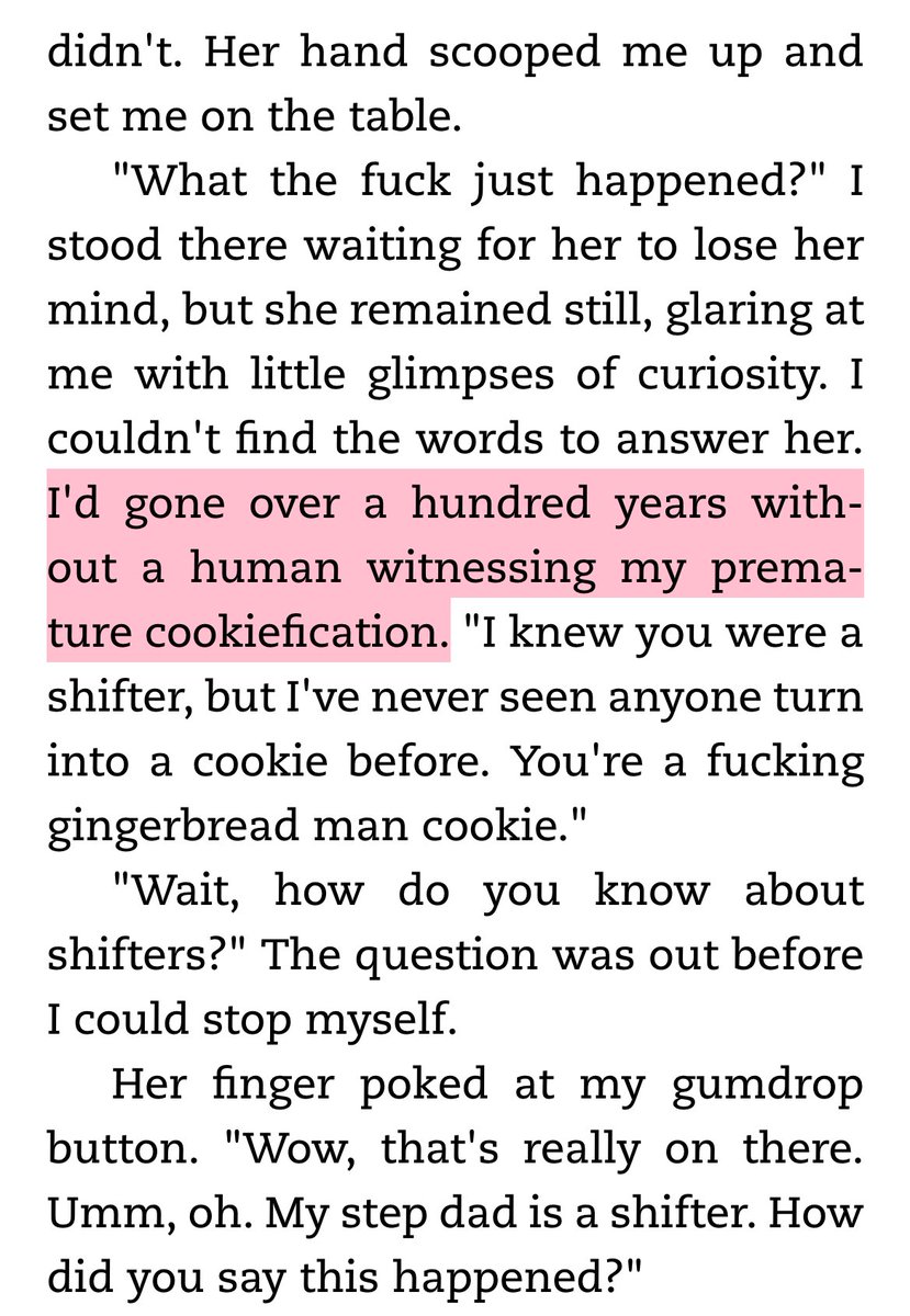 I’m not even reading the blurbs when I choose the books at random so imagine my shock when 8 pages in this happens 🤣 I thought it was a regular shifter book