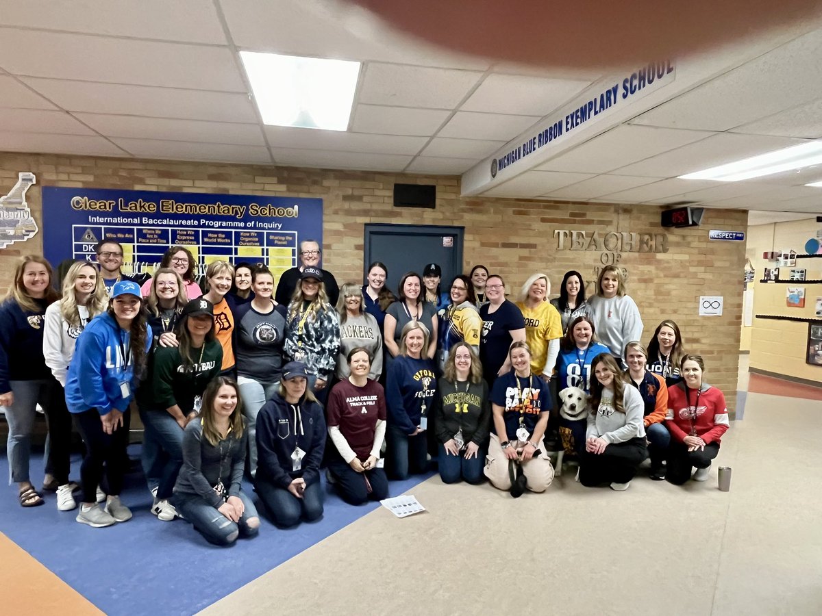 #ClearLakeIB is feeling sporty for #WildcatWellbeing Sport Your Sport district staff spirit day!! 💛💙