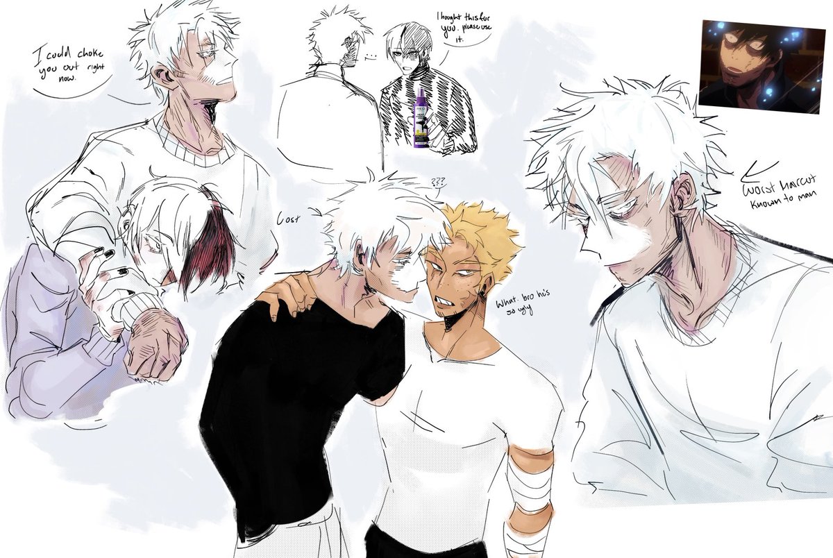 dexteritvy's tweet photo. touya was too pretty his whole life he has to go through the awkward haircut phase now #mha #dabihawks https://t.co/yLT0xXtRvR