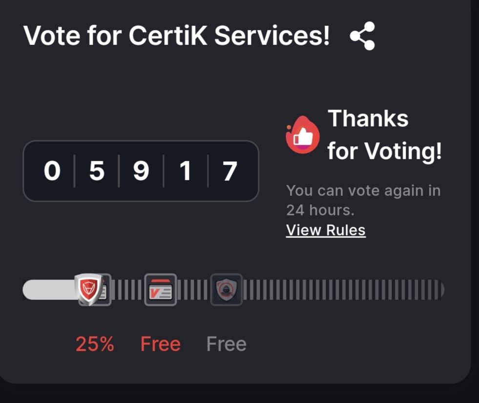 #SaitaChainCommunity 
Another day - Another vote EVERY VOTE MATTERS  
@SaitaChainCoin ⛓️
@CertiK
Hope you managed to get yours in too. 
#Vote4SaitaChain 
        ⏬️   🔥    ⏬️   🔥   ⏬️ 
skynet.certik.com/projects/saita…