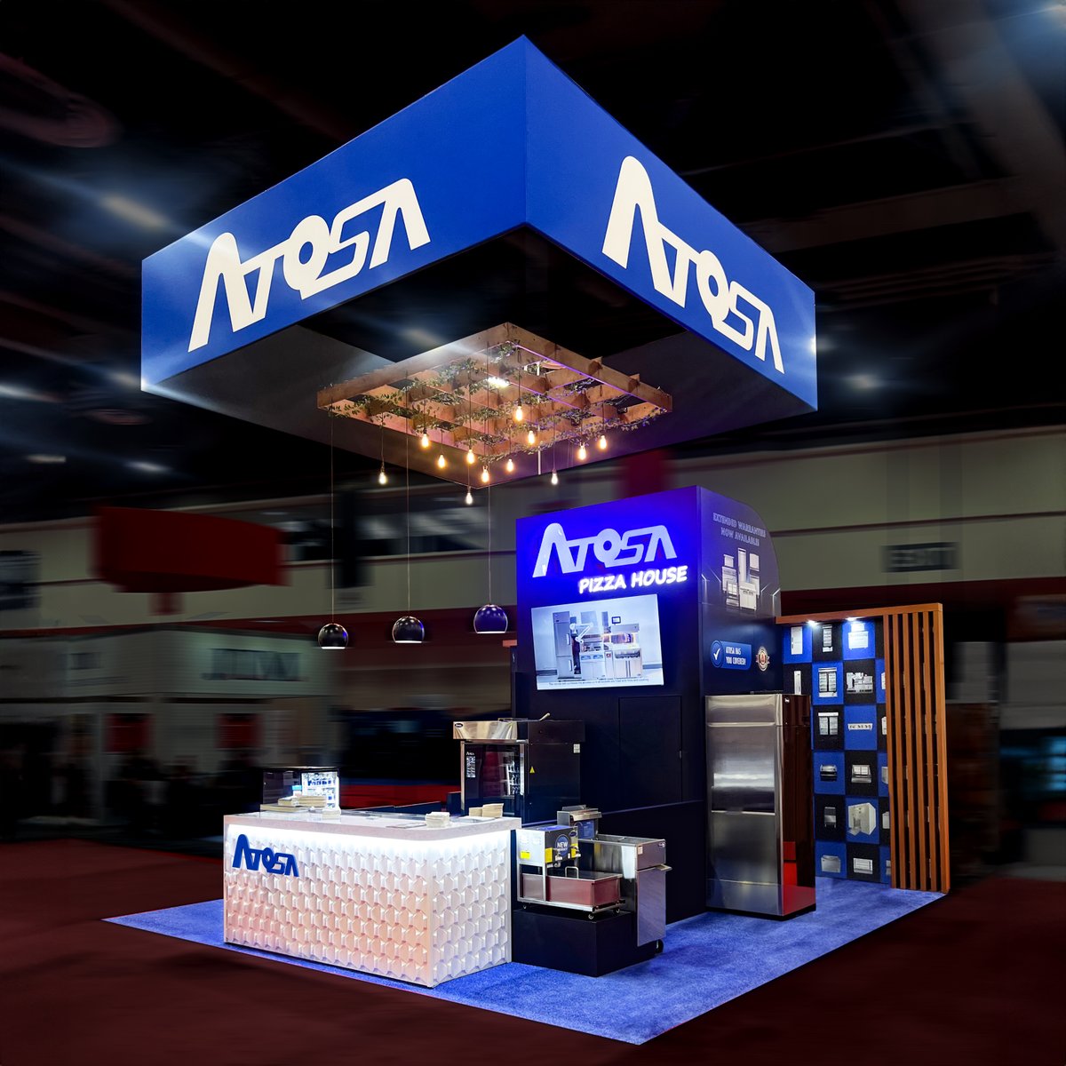 IMIExhibits's tweet photo. Another @atosausa trade show booth in the books, this stunning booth was exhibited at @pizzaexpo 2024. Looking forward to many more pizzas next year! 🍕 https://t.co/ScaLmW14gx