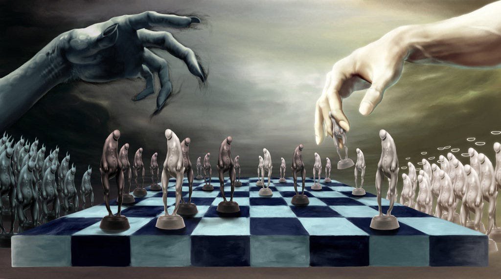 Nick_Cyclopean's tweet photo. Good and evil are two puppeteers moving us through this game of life. Our free will is the decision as to whose turn it is to make their move. To understand this, is truly freedom.

#SelfAwareness https://t.co/SURXVXE31g