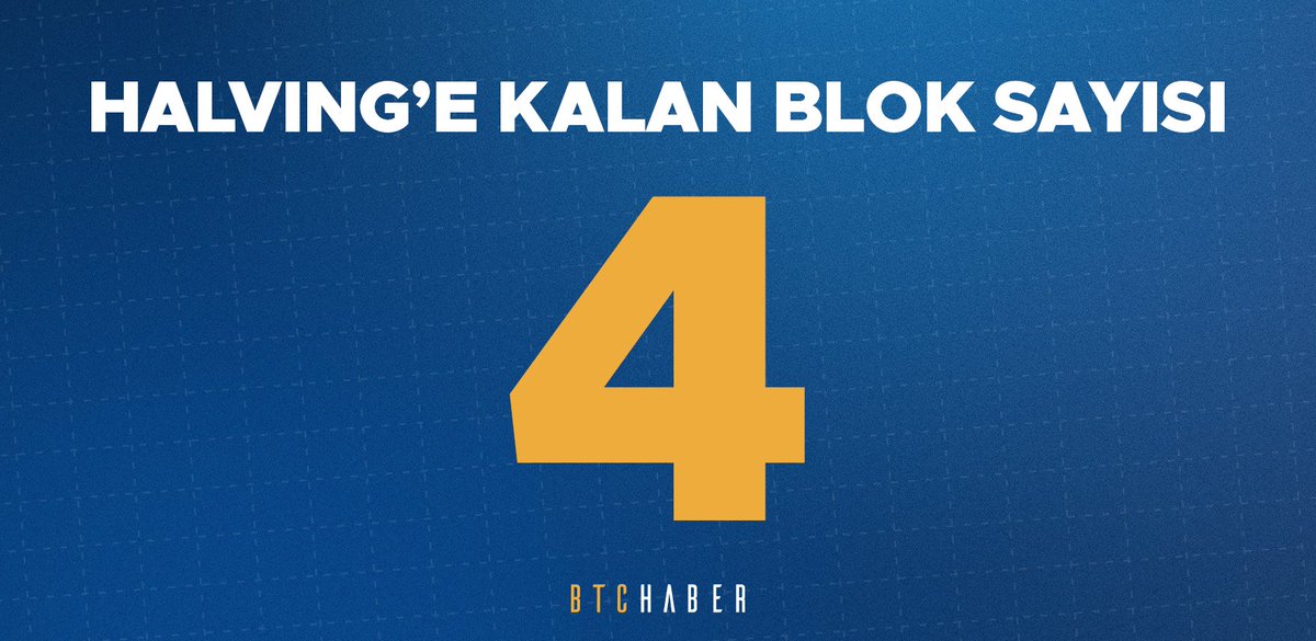 ⛏️ #BitcoinHalving'e son 4 blok! ⏱️ Kalan süre: 27 dakika 💸 Güncel #Bitcoin fiyatı: 64.013,07$