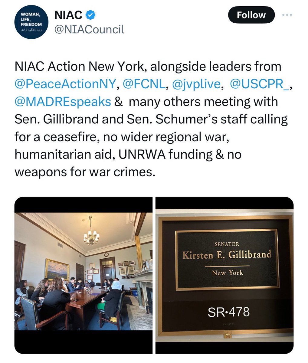 Instead of supporting legislations that hold @khamenei_ir and his brutes accountable for countless lives they took (namely, the #MAHSAAct), @NIACouncil lobbies for ceasefire in Gaza and funding of UNRWA. One can clearly see that the “National Iranian American Council” (NIAC) is