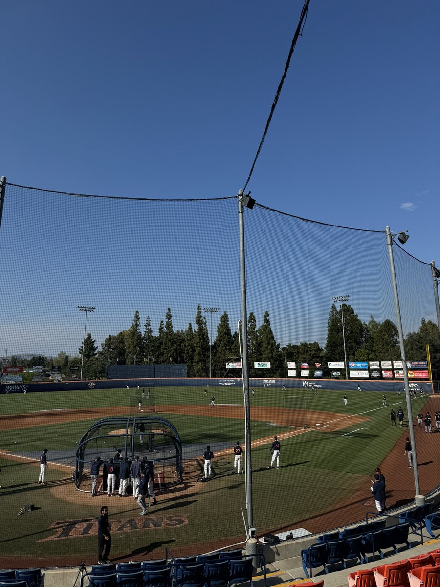 The sun is shining and the players are warming up! Tune into Titans Sports Network on ESPN+ at 6:30pm to watch @FullertonBSB take on CSUN ⚾️

#titansportsnetwork 
#csuf 
#csufathletics 
#espnplus 
#TusksUp 
#titanssports