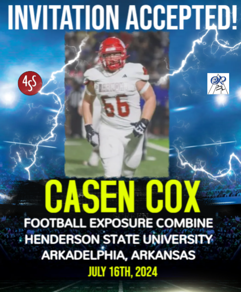We are excited to announce that @casencox66, a '25 OT/OG from @HHSEagleFBall, has accepted our invitation to compete in the Exposure Combine at @ReddiesFB on July 16th!