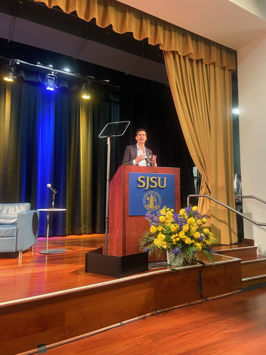 Today, SVLG SVP of Technology & Innovation Peter Leroe-Muñoz spoke at @SJSU’s The Future of Artificial Intelligence event and shared a snapshot of the Sacramento and regional policy engagements of SVLG’s Institute of California AI Policy (ICAP). Thank you, SJSU, for having us!