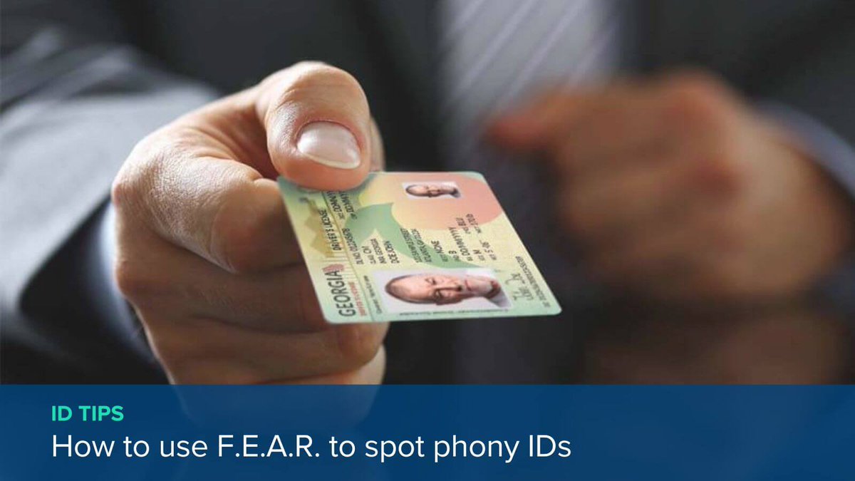 If you're not sure how to recognize phony identification, the F.E.A.R. method (Feel, Examine, Ask, Return) can help you. bit.ly/4aRD4uz