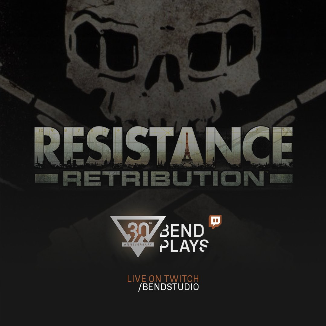 Join the Bend devs as we continue our Platinum run in Resistance: Retribution on the PlayStation 5! #Bend30 🎮 LIVE NOW: twitch.tv/bendstudio