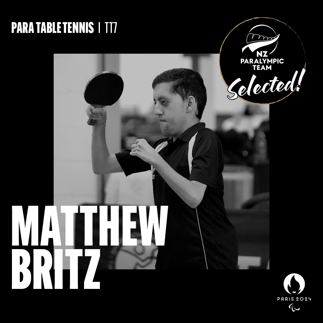 SELECTED!

Meet Para athlete Matt Britz, the Paralympic Games rookie ready to rule the table tennis arena!

paralympics.org.nz/para-athlete/m…

#Paris2024
#Paralympics
#ParaTableTennis
#OneTeamOneSpirit
#NZParalympicTeam
#GoKiwi